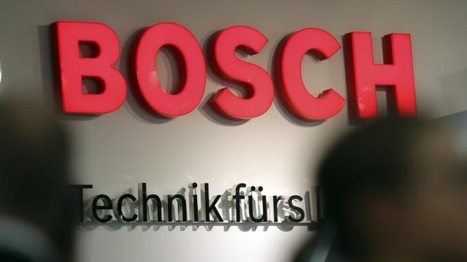 The logo of Bosch company is seen during the IFA Electronics show in Berlin Bosch