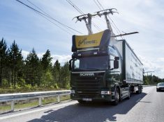 Electric road hybrid truck